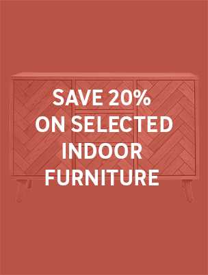 Save 20% on selected indoor furniture using code RESET20. Shop now.