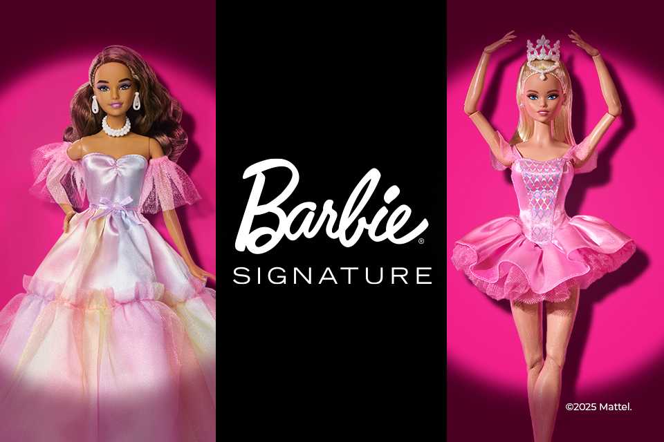 Two Barbie Signature dolls placed next to each other.
