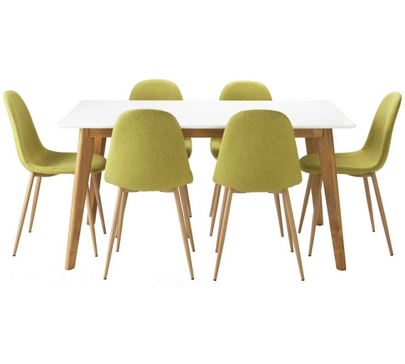 Buy Hygena Beni Dining Table and 6 Chairs Green at Argos.co.uk Your