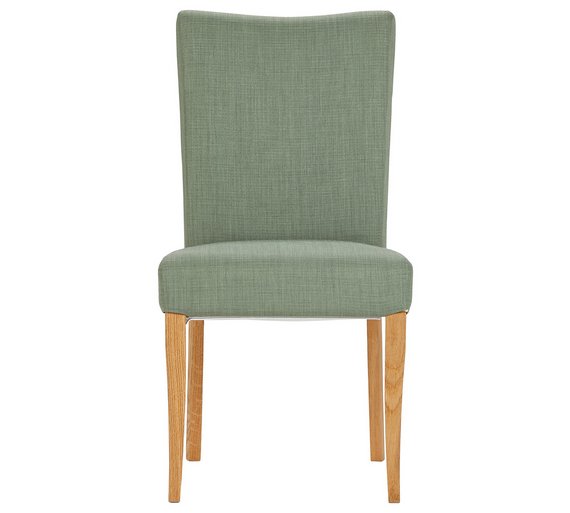 Buy Schreiber Pair of Upholstered Oak Dining Chairs -Duck Egg at Argos