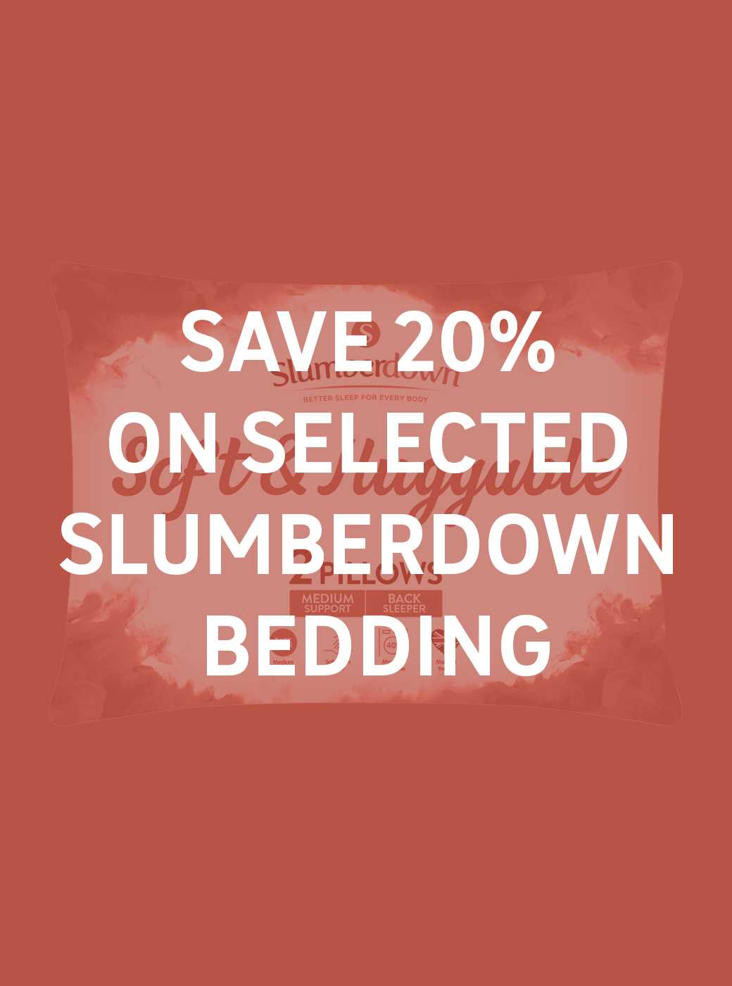 Save 20% on selected Slumberdown bedding. Using code SLEEP20. Shop now.