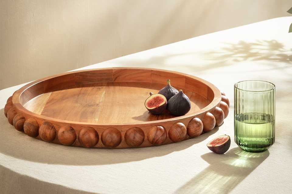 Habitat Bobbin Wooden Tray.