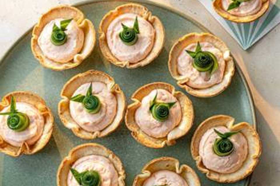 Salmon mousse cups.