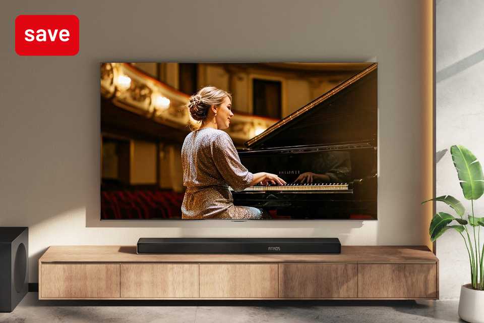 Save up to 50% on selected soundbars when bought with TVs. Explore our soundbar offers.
