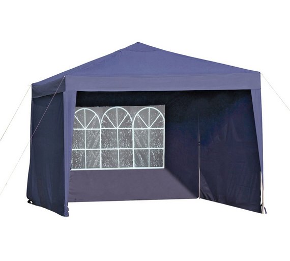 Buy HOME 3x3m PopUp Garden Gazebo with Side Panels Blue at Argos.co
