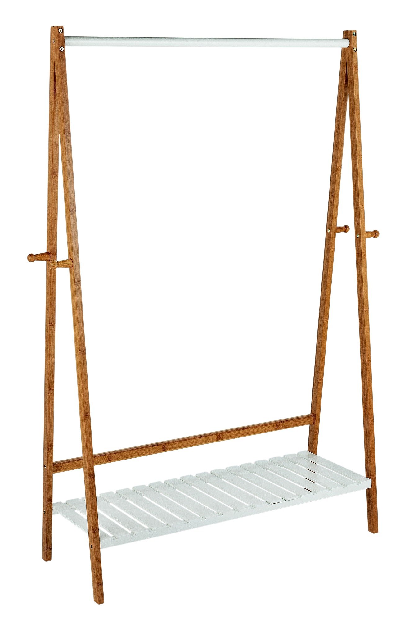 Buy Collection Belvoir Clothes Rail with Shelf Bamboo & White at