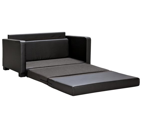 Buy HOME Lucy 2 Seater Leather Effect Sofa Bed Black at Argos.co.uk