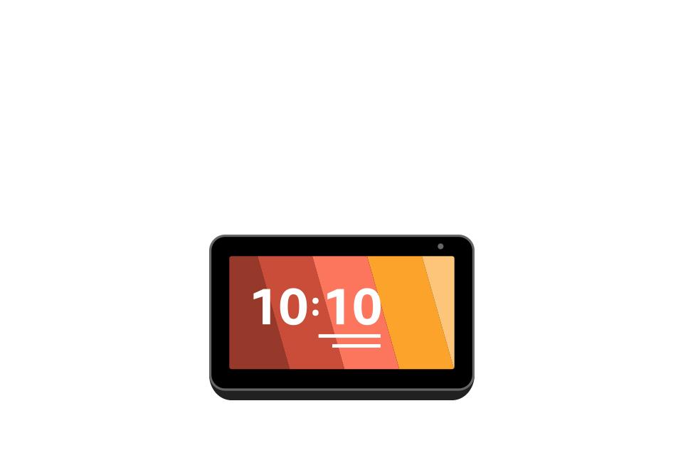 Rectangle smart speaker with a screen.