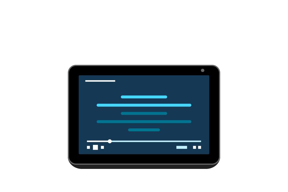 Rectangle smart speaker with a screen.
