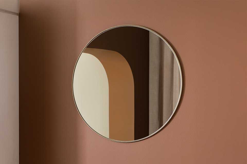Habitat Gold Rope Twist Round Wall Mirror.