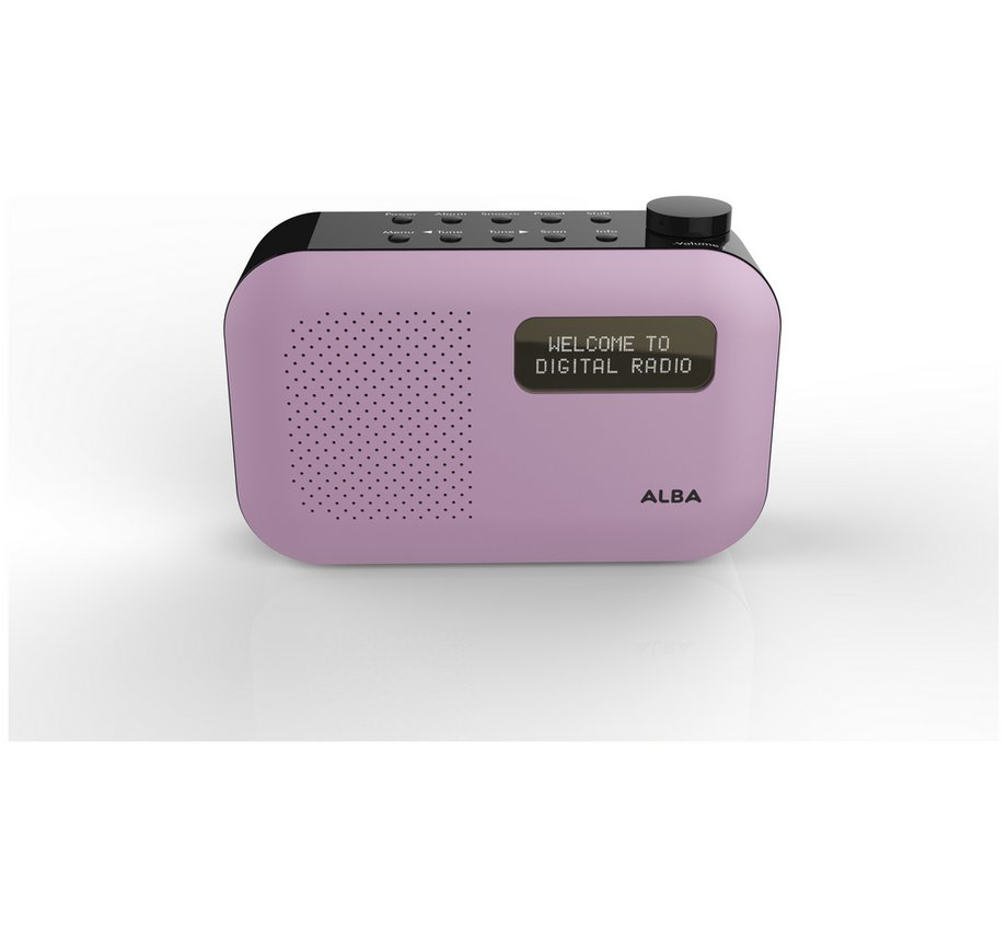 Alba DAB/FM Portable Personal Digital Radio Alarm Clock in Pink eBay