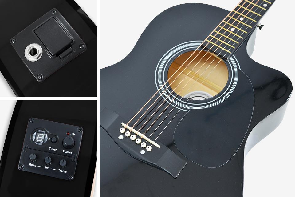 Acoustic-electric guitars.