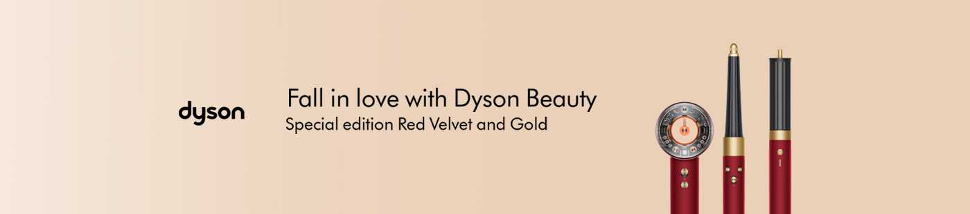 Dyson. Fall in love with Dyson beauty. Special edition Red Velvet and Gold.
