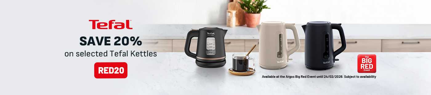 The Big Red Event. Tefal. Save 20% on selected Tefal kettles. Use code RED20.