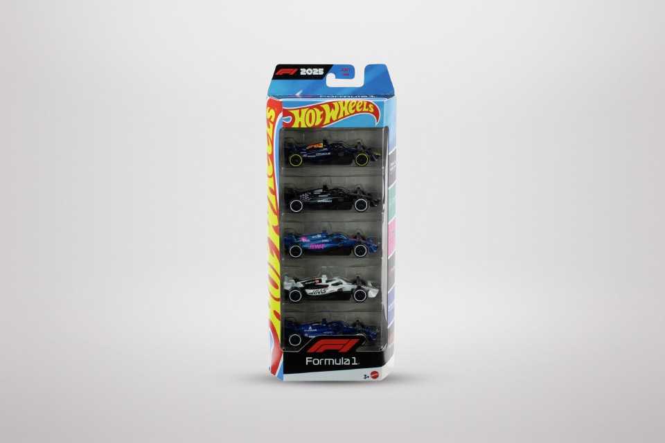 Hot Wheels Formula 1 5-Pack, Set of 5 Die-Cast Toy.