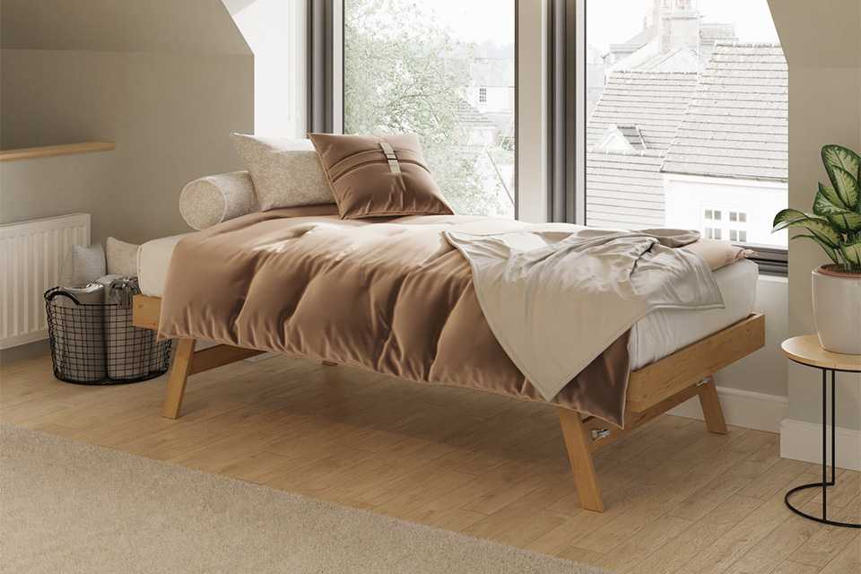 GFW Madrid Single Wooden Trundle - Oak.