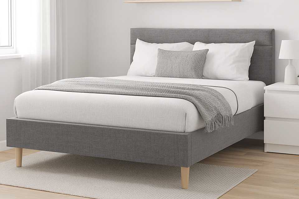 Millbrook Miller Double Fabric Bed Frame - Grey.