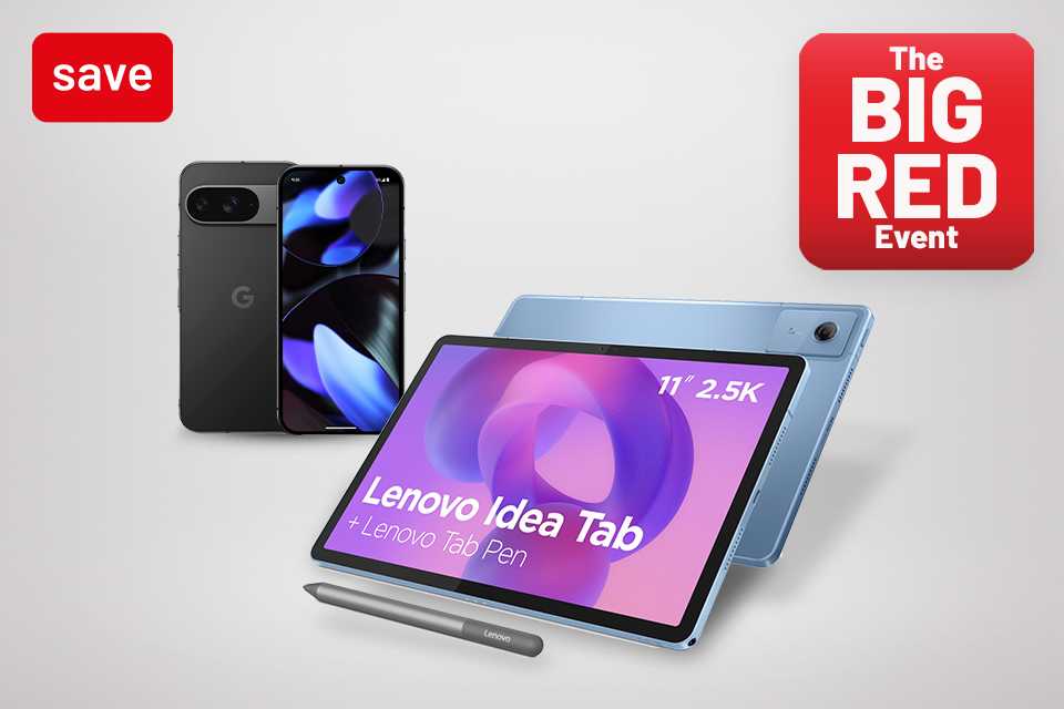 The Big Red Event. Save on selected mobiles and tablets. Use codes RED10, RED20 & RED30.