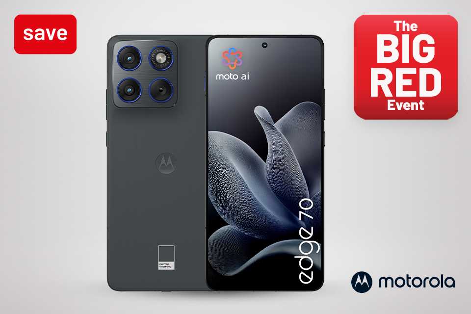 The Big Red Event. Save on selected Motorola devices with codes RED20 & RED30.