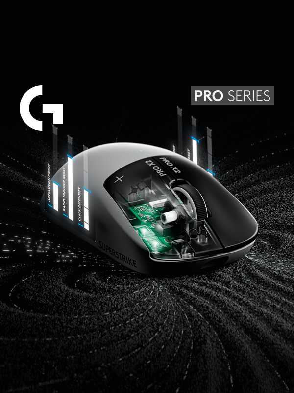 Logitech. Pro X2 Superstrike. The winning click.