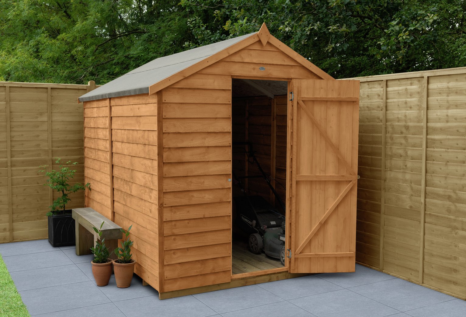 Forest Overlap 8 x 6ft Double Door Shed with Installation. | Current 