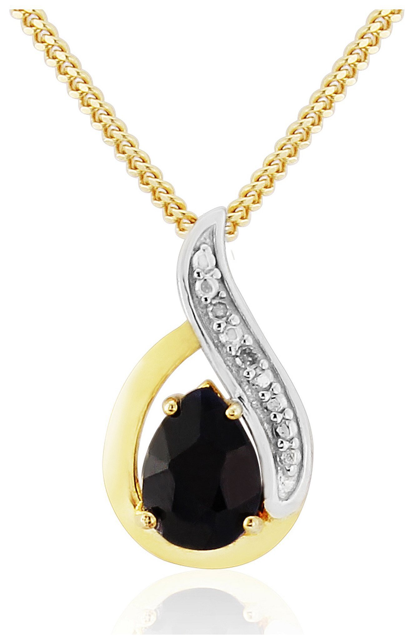 9 Carat Gold - Plated - Sterling Silver - Sapphire/Diamond Set Pendant Review