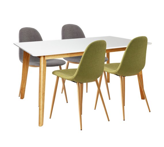 Buy Hygena Beni Dining Table and 4 Chairs Green/Grey at Argos.co.uk