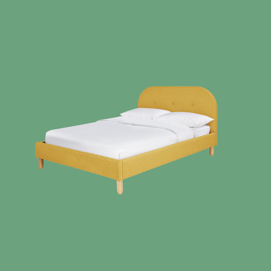 Yellow bedframe.
