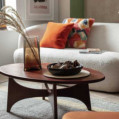 Habitat Mid Century Round Coffee Table - Brown.