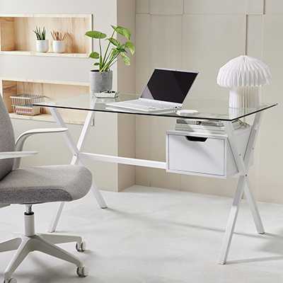 Habitat Dria 1 Drawer Office Desk - White.