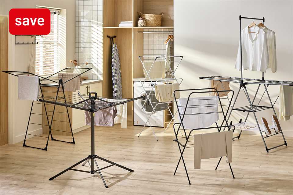 Save up to 50% on selected Spring cleaning and utility essentials. Includes cleaning supplies, clothes airers, storage and more.
