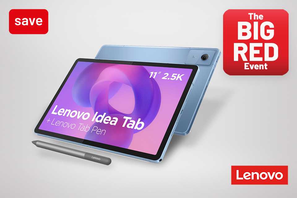 The Big Red Event. Save on selected Lenovo tablets using code RED20 at checkout.