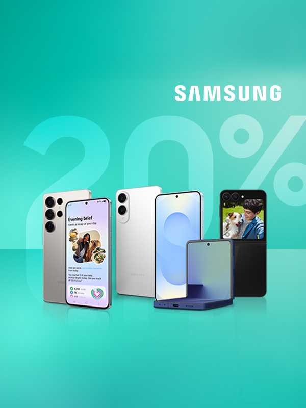 Use code SAVE20 and get 20% off selected Galaxy phones. More tech, less spend.