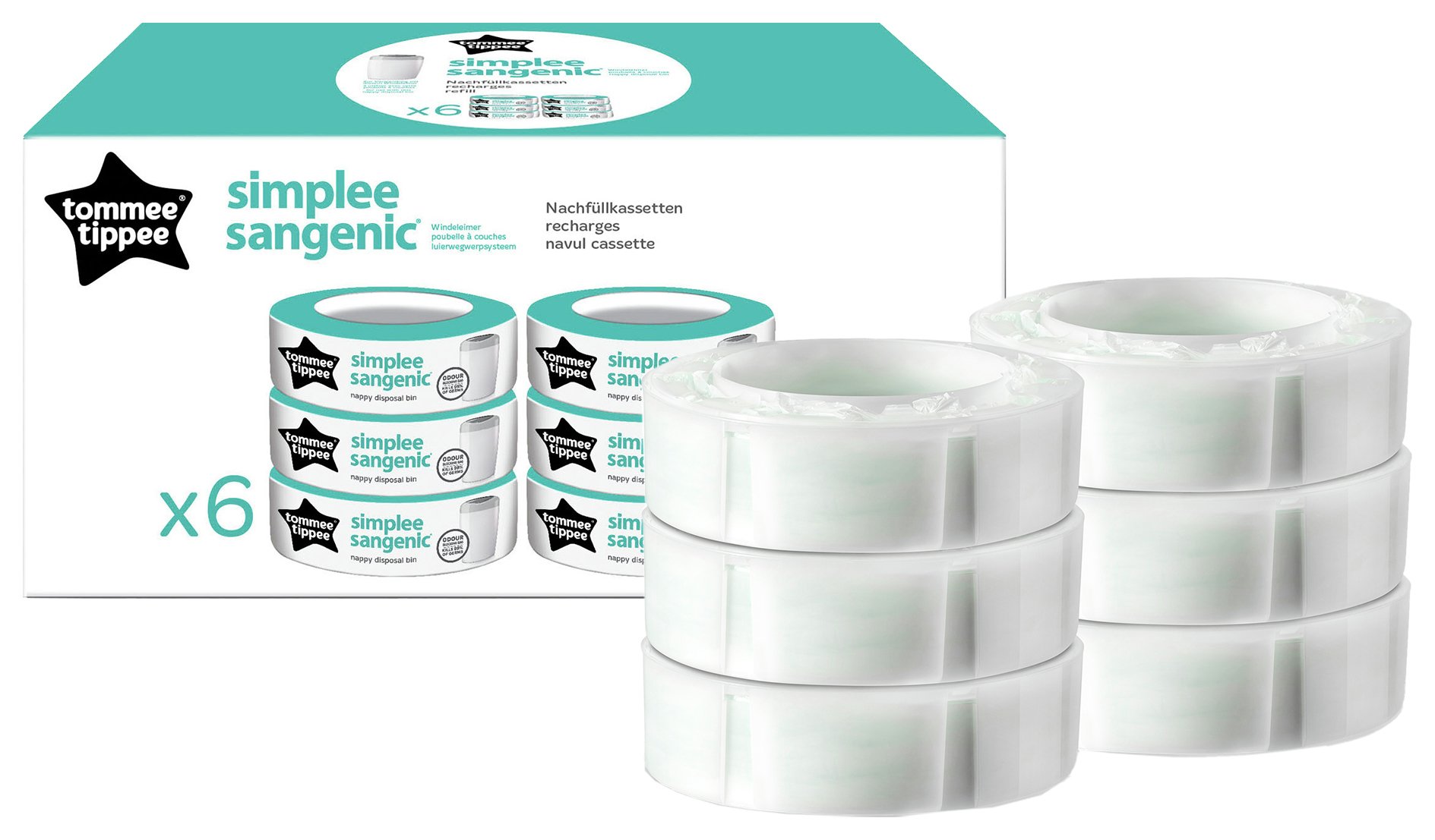 'Tommee Tippee - Simplee Sangenic Cassettes - 6 Pack
