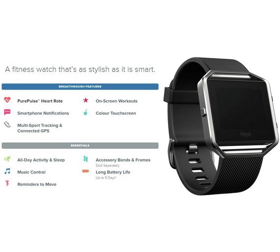 Buy Fitbit Blaze Smartwatch Black Large At Uk Your Online