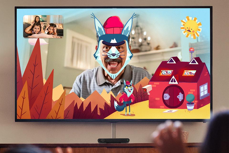 A man is shown on a Portal screen telling a story and using various animated effects. In preview at the top left of the screen are three smiling children.
