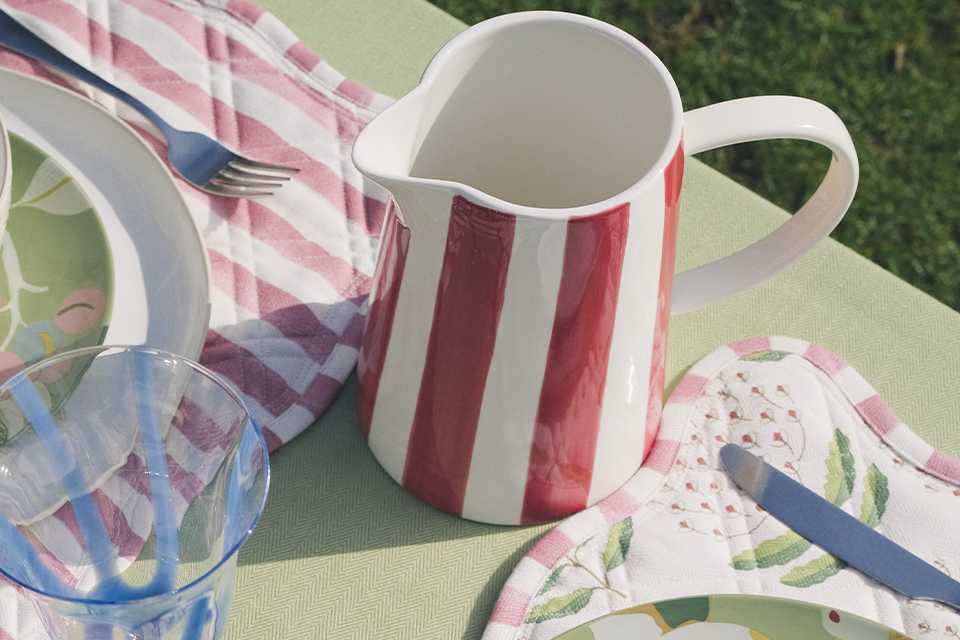 A Habitat x Sanderson & National Trust Large Stripe jug.