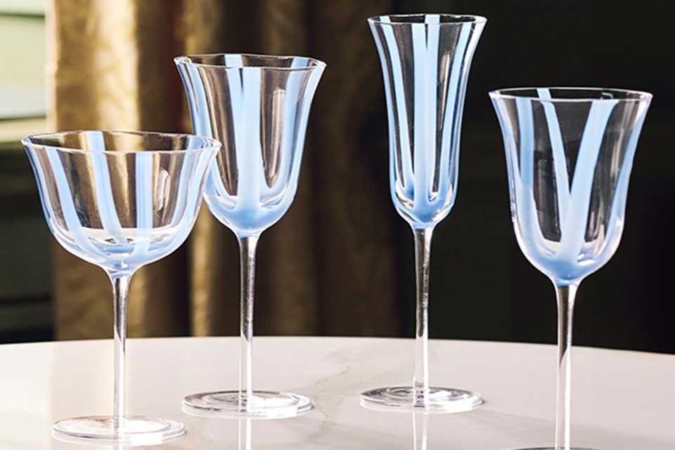 Habitat x Sanderson & National Trust wine glasses.