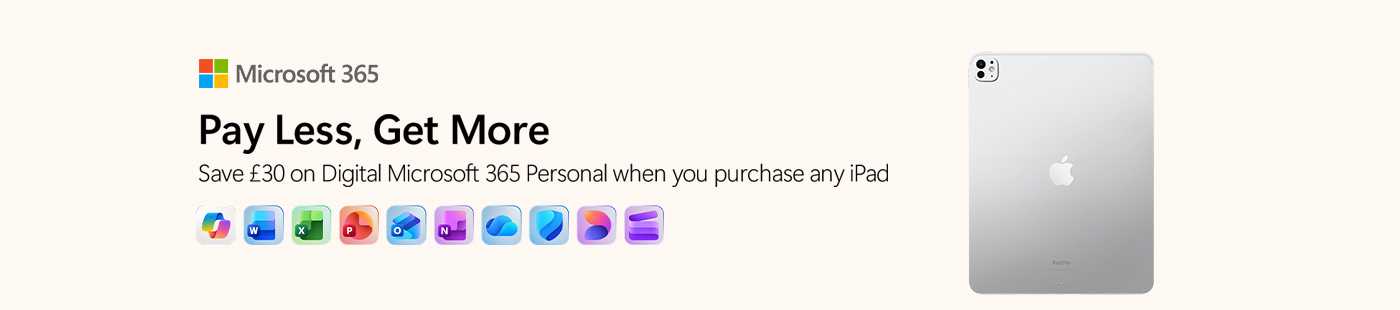 iPad | Microsoft. Pay less, get more. Save 30 on Digital Microsoft 365 Personal when you purchase any iPad.