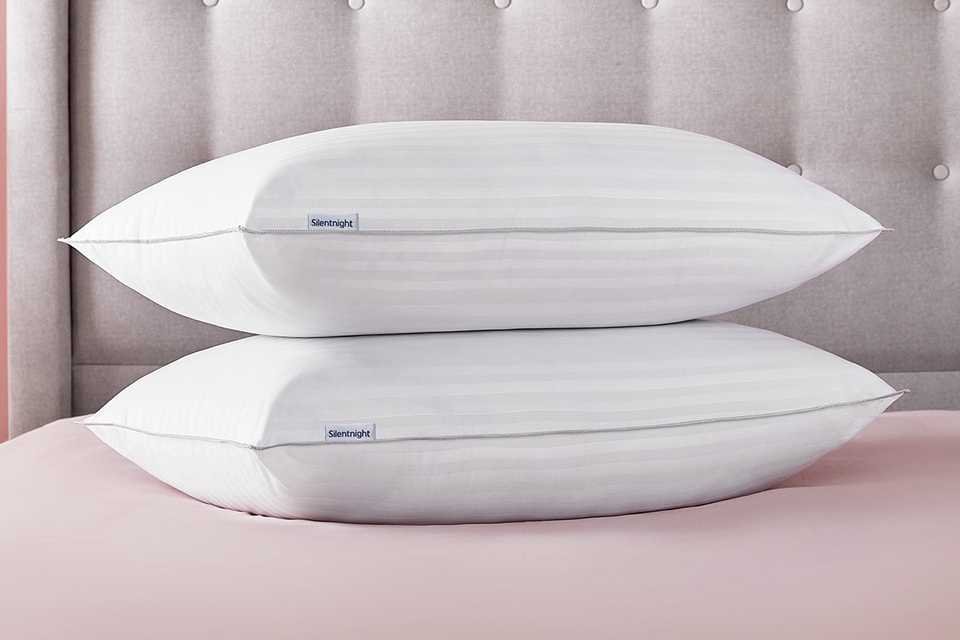 stack of two white pillows