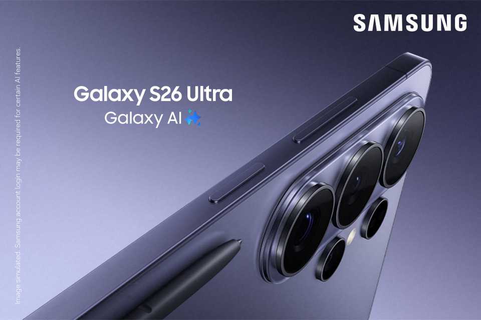 Galaxy S26 Ultra. Pre-order a brand new Galaxy S26 Ultra and we will double your storage (Get 512GB for the price of 256GB).