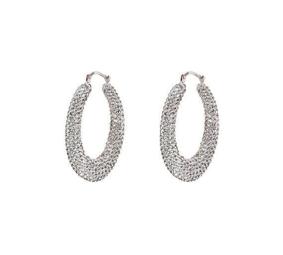 Buy Sterling Silver Crystal Creole Earring Large at Argos.co.uk