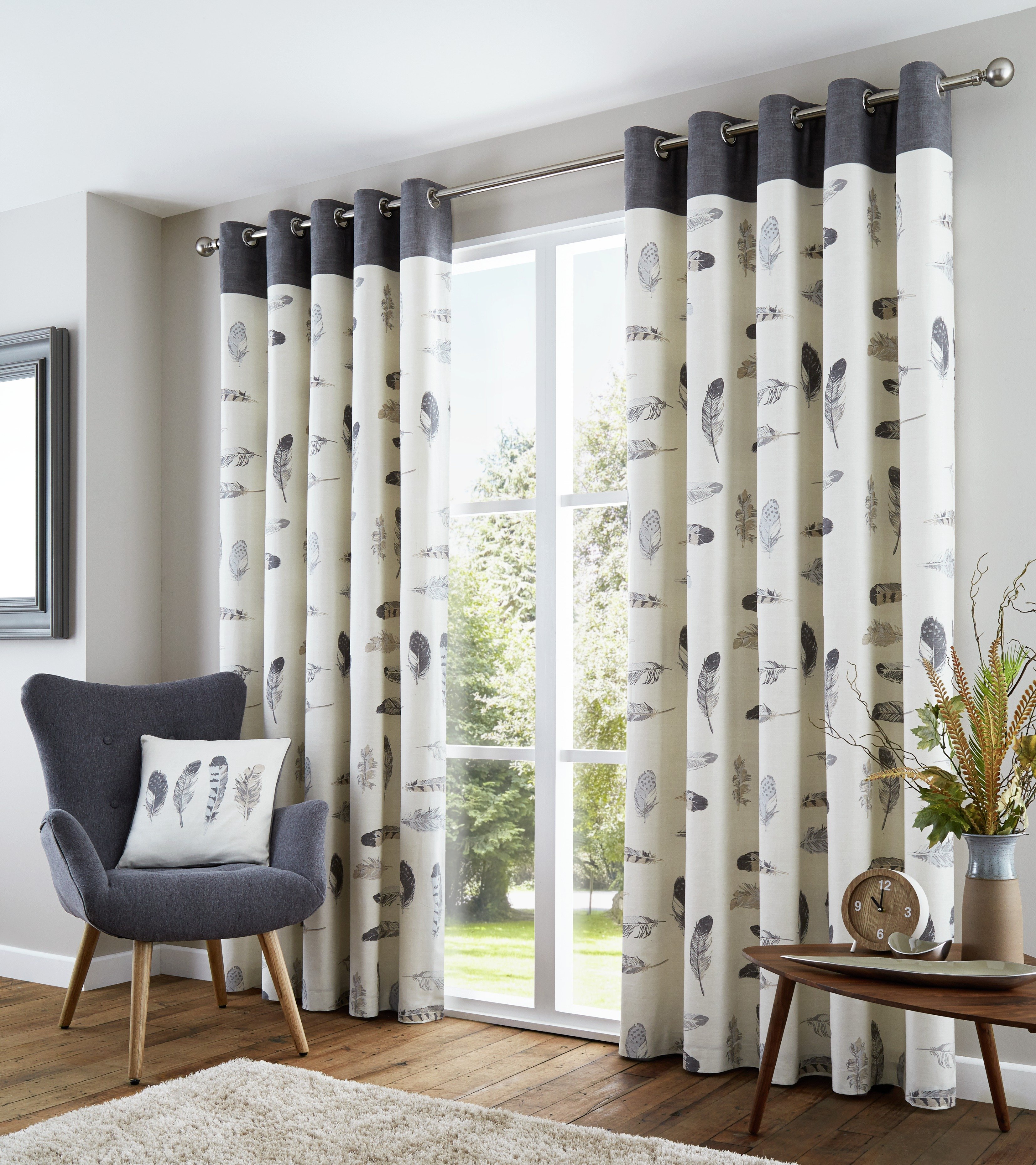 Fusion Idaho Eyelet Curtains - 117x183cm - Charcoal. Review