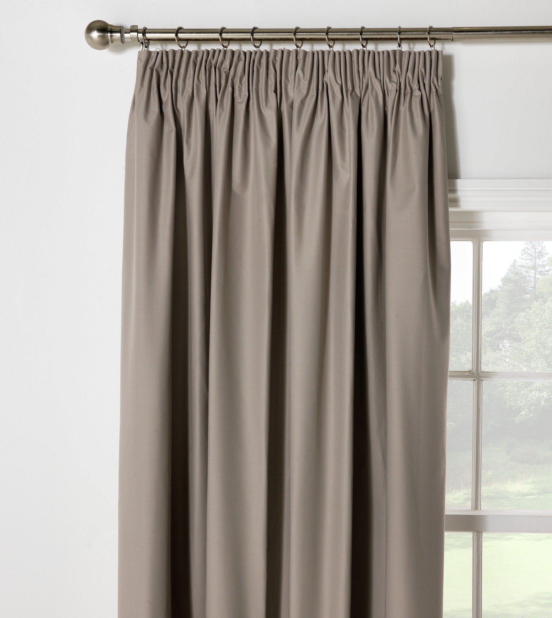 HOME Blackout Pleat Thermal Curtains 117x183cm Cafe Mocha