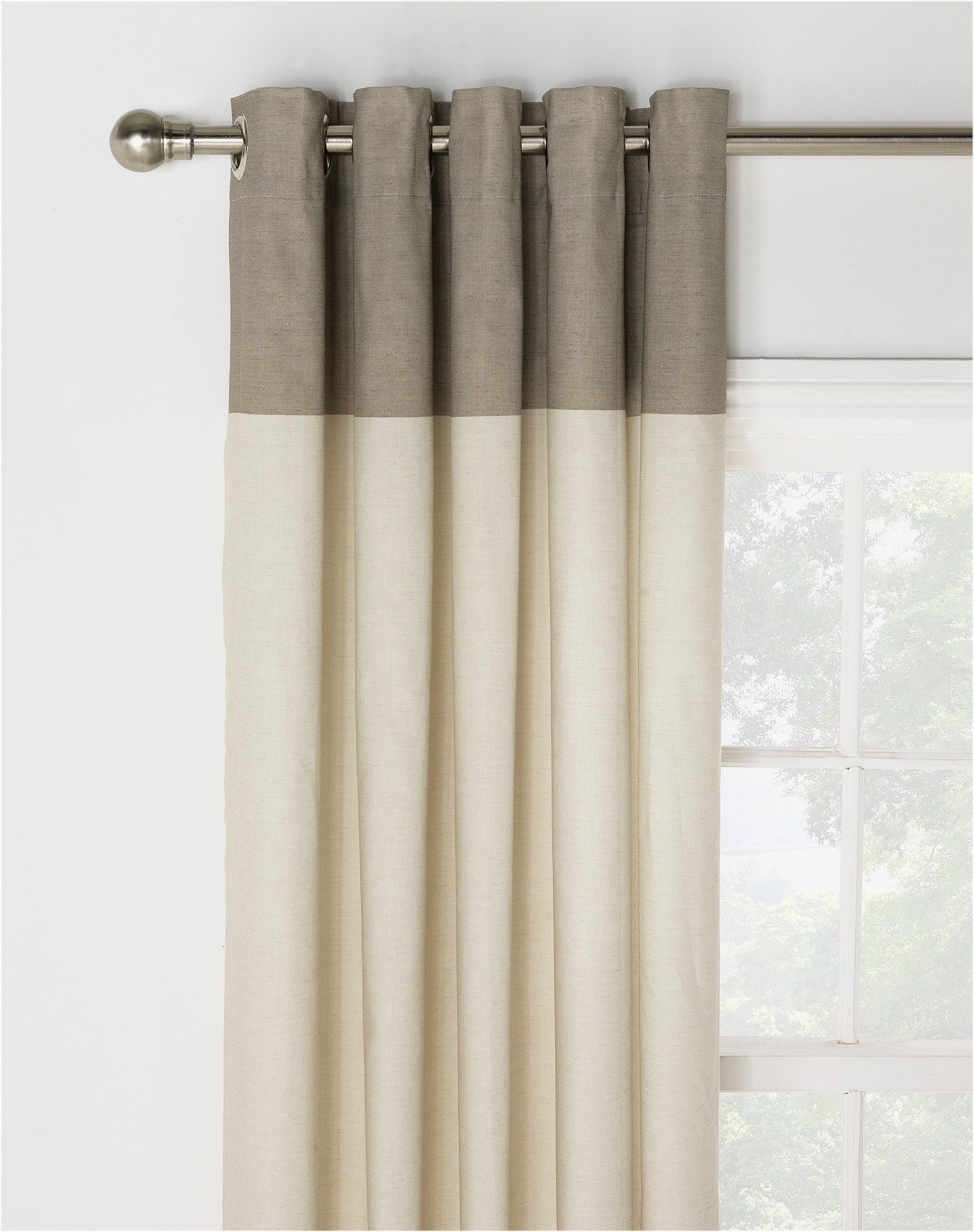 HOME Dublin Unlined Eyelet Curtains - 168 x 183cm - Natural Review