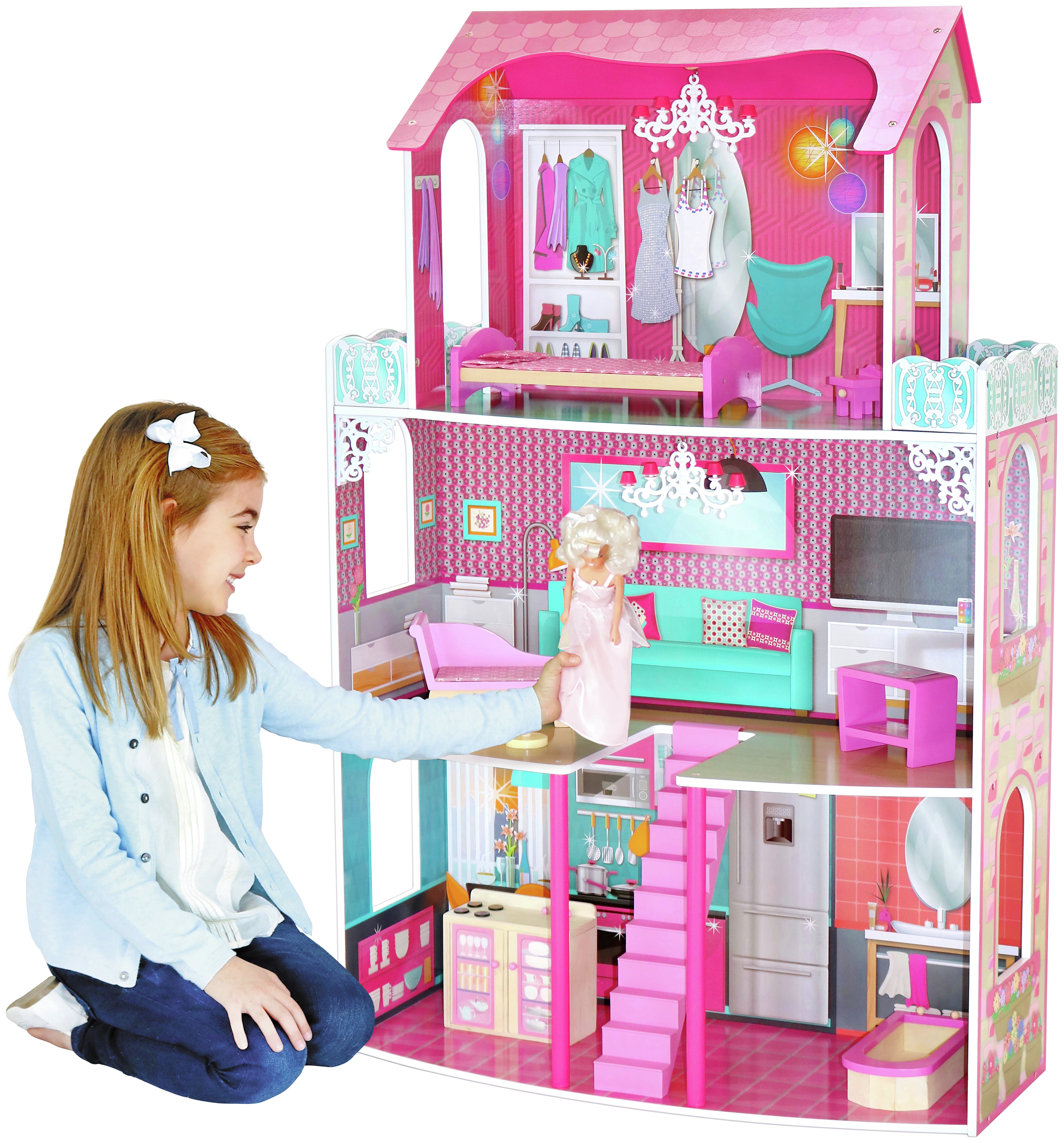 'Chad Valley 3 Storey Glamour Mansion Dolls House