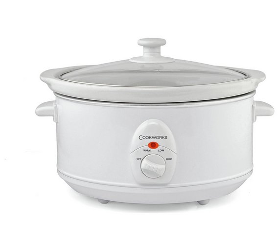 COOKWORKS 3.5 L Slow Cooker bianco in ceramica rimovibile Ciotola di 3.5 L Capacità totale eBay