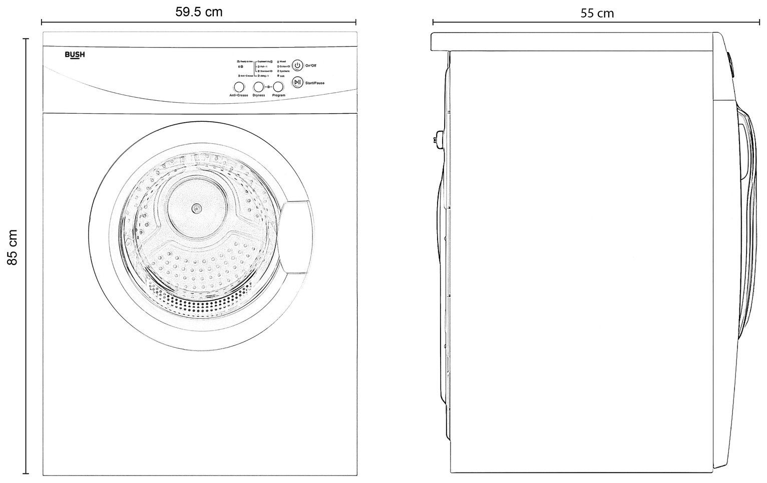 Buy Bush V7SDB 7KG Vented Tumble Dryer Black Tumble dryers Argos