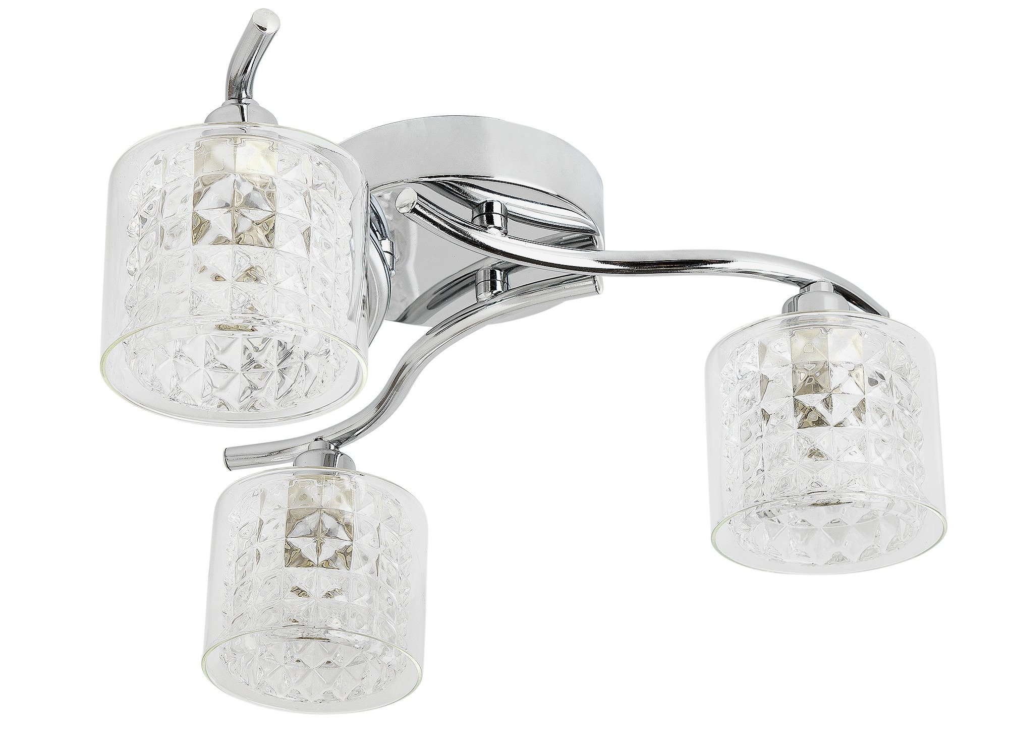 Collection - Keisha 3 Light Chrome Ceiling Fitting - Glass Review