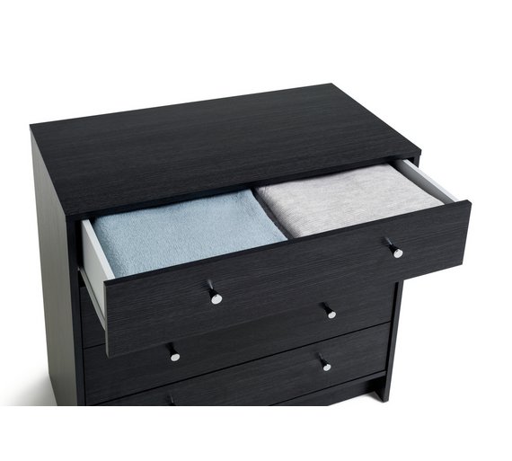 Buy HOME New Malibu 4 Drawer Wide Chest Black Oak Effect at Argos.co